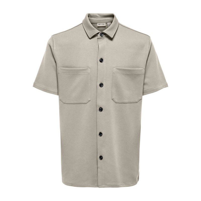ONLY & SONS New Kodyl Kortærmet Skjorte - Silver Lining