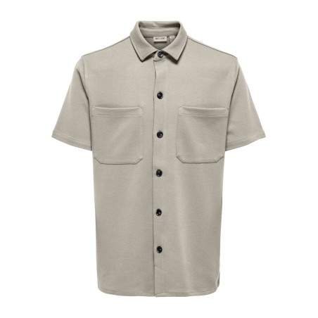 ONLY & SONS New Kodyl Kortærmet Skjorte - Silver Lining