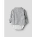 NAME IT BABY Far Stribet Blusebodystocking - Cloud Dancer