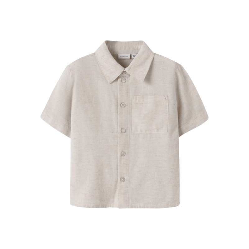 NAME IT Mini Faher Kortærmet Skjorte - Peyote Melange