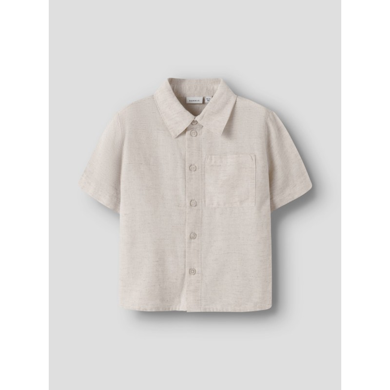 NAME IT Mini Faher Kortærmet Skjorte - Peyote Melange