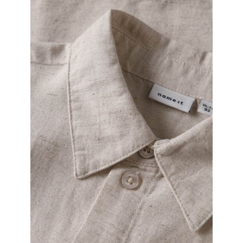 NAME IT Mini Faher Kortærmet Skjorte - Peyote Melange