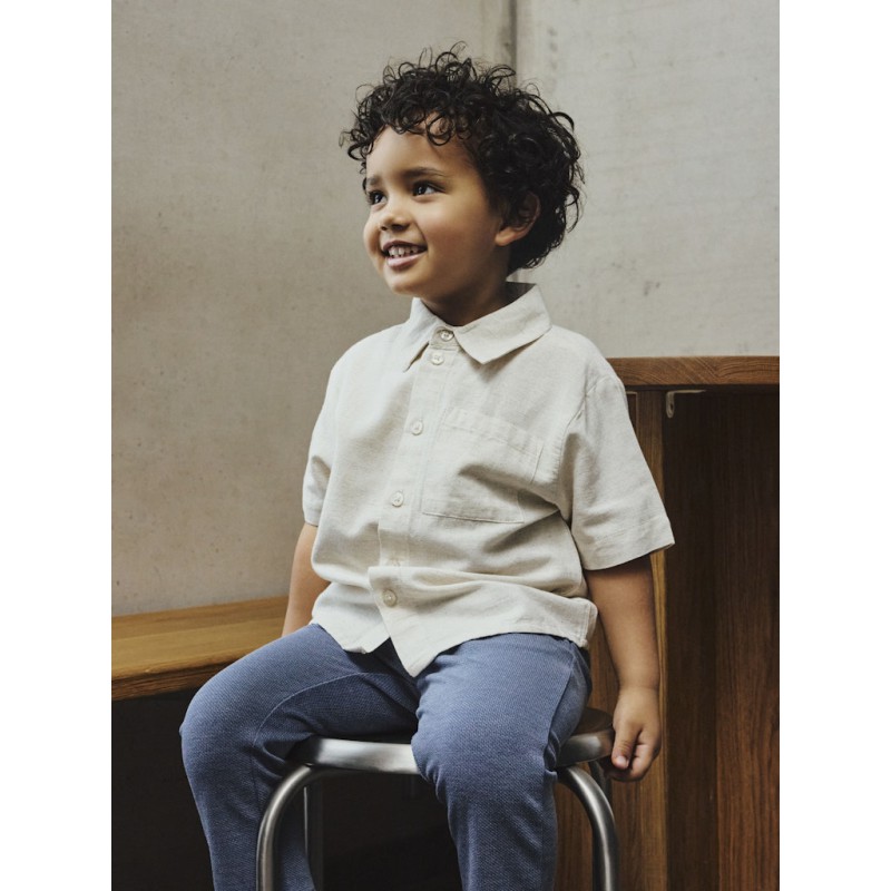 NAME IT Mini Faher Kortærmet Skjorte - Peyote Melange