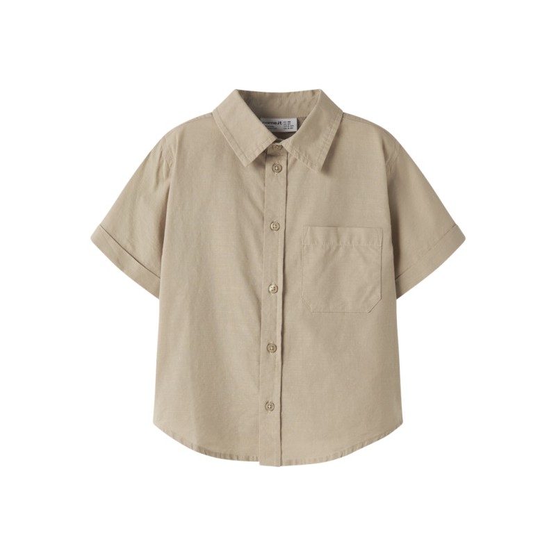 NAME IT Mini Filip Kortærmet Regular Skjorte - Aluminium