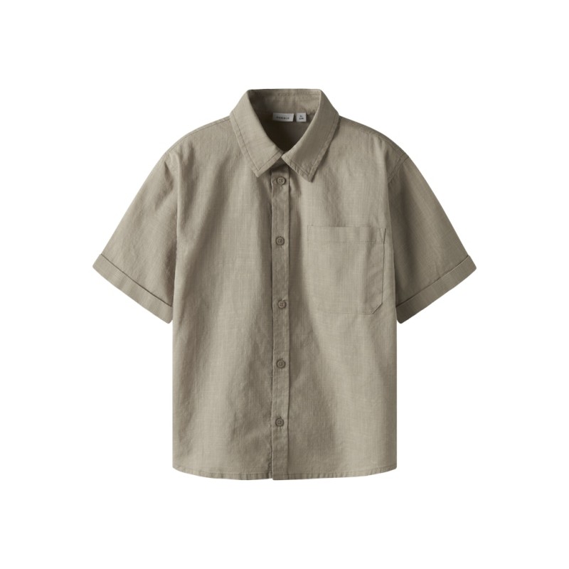 NAME IT Kids Filip Kortærmet Skjorte - Aluminium