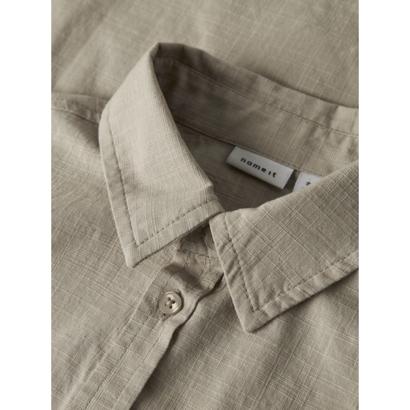 NAME IT Kids Filip Kortærmet Skjorte - Aluminium