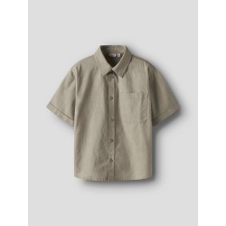 NAME IT Kids Filip Kortærmet Skjorte - Aluminium