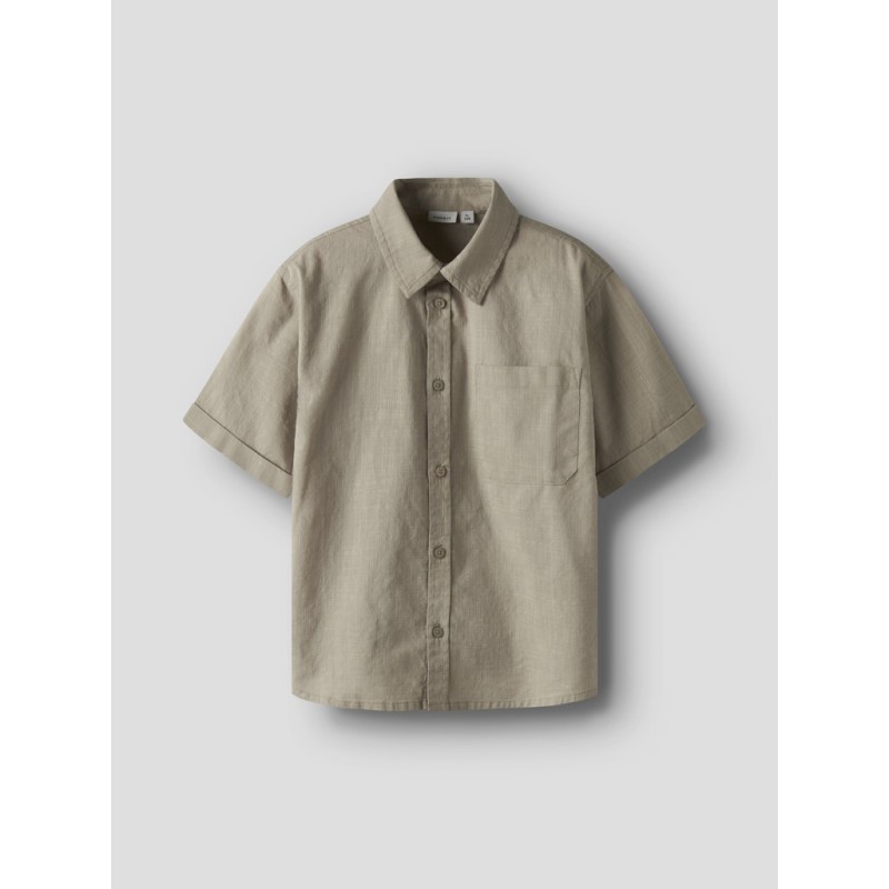 NAME IT Kids Filip Kortærmet Skjorte - Aluminium