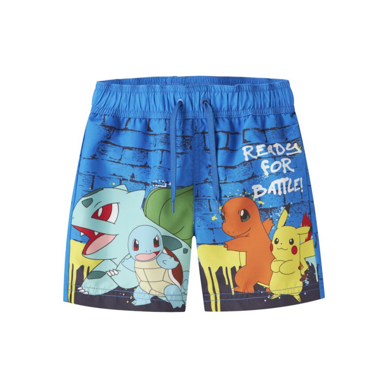 NAME IT Mini Meer Pokemon Lange Badeshorts - Electric Blue Lemona