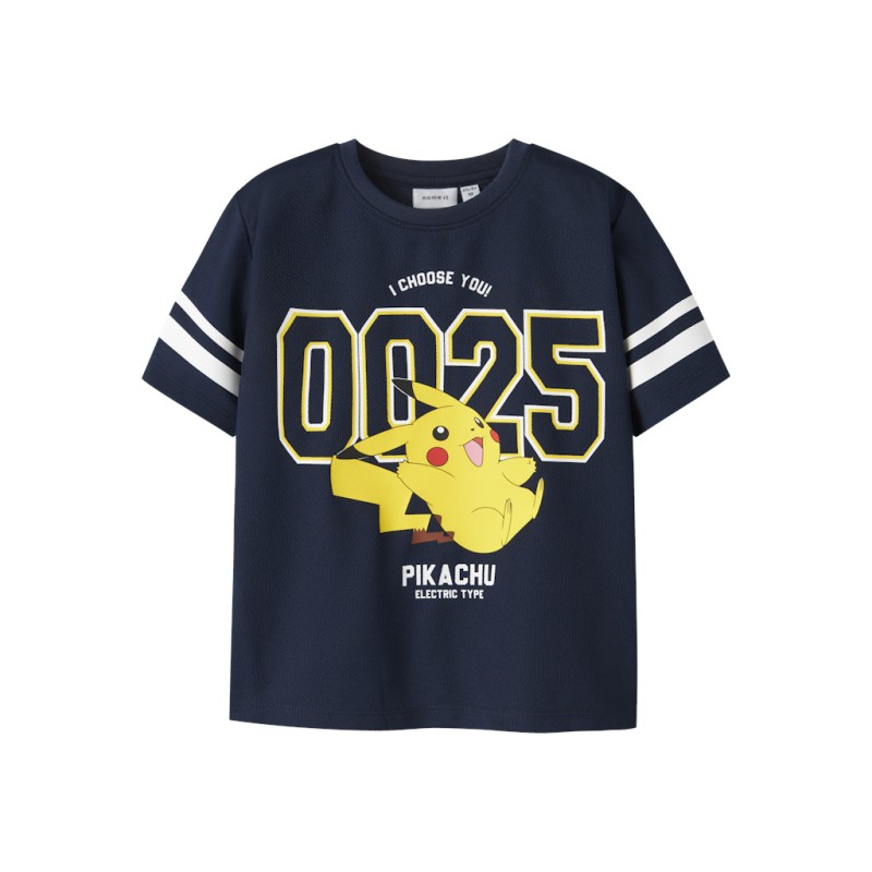 NAME IT MINI Mic Pokemon Kortærmet Polyester Top - Navy Blazer