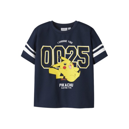 NAME IT MINI Mic Pokemon Kortærmet Polyester Top - Navy Blazer