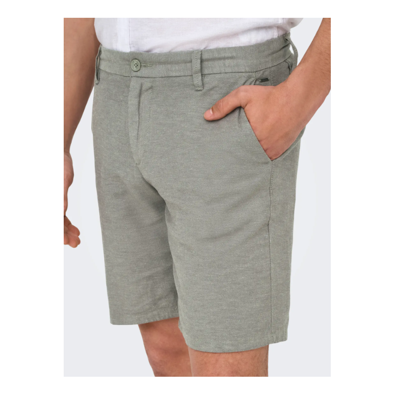 ONLY & SONS Mark 0011 Hør Shorts - Castor Gray