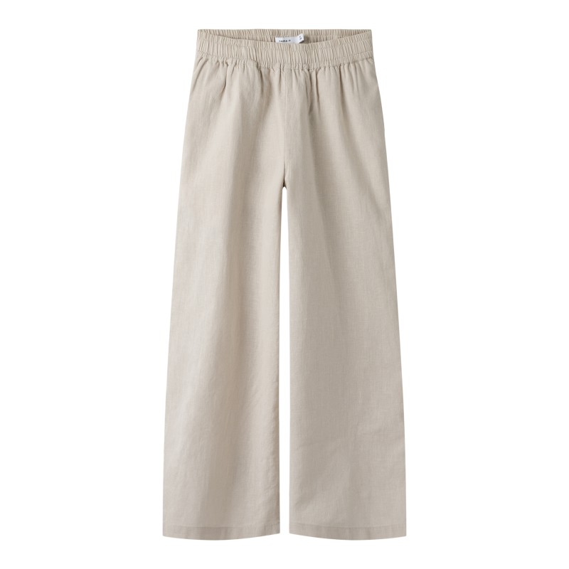 NAME IT KIDS Fa Brede Hør Bukser - Chateau Gray