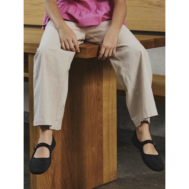 NAME IT KIDS Fa Brede Hør Bukser - Chateau Gray