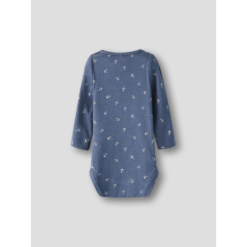 NAME IT BABY Fanchor langærmet body - Vintage Indigo