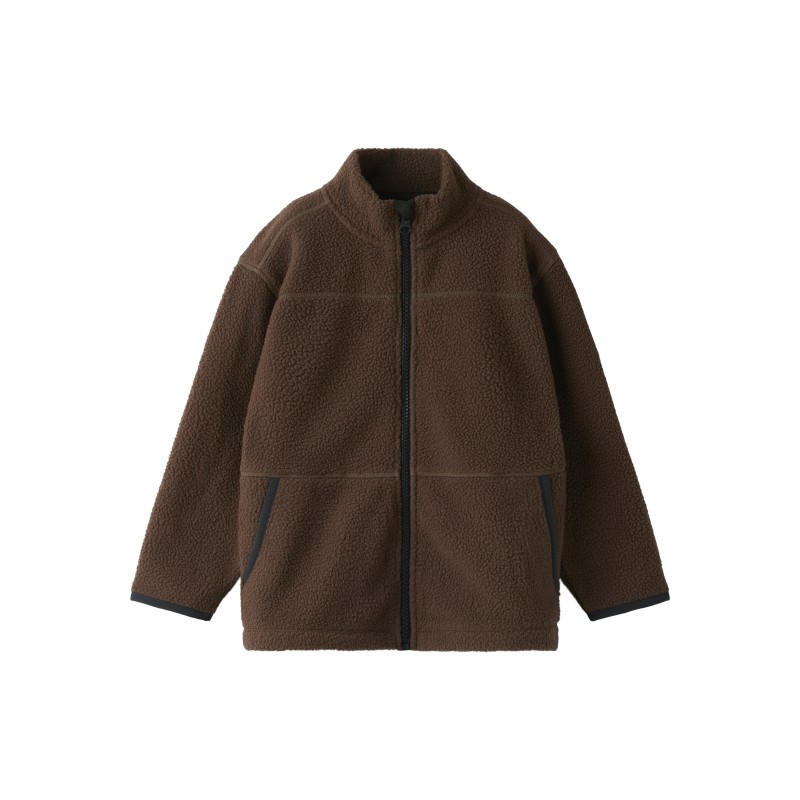 NAME IT Mini Bulin L/S Teddy Cardigan - Shopping Bag /Brun