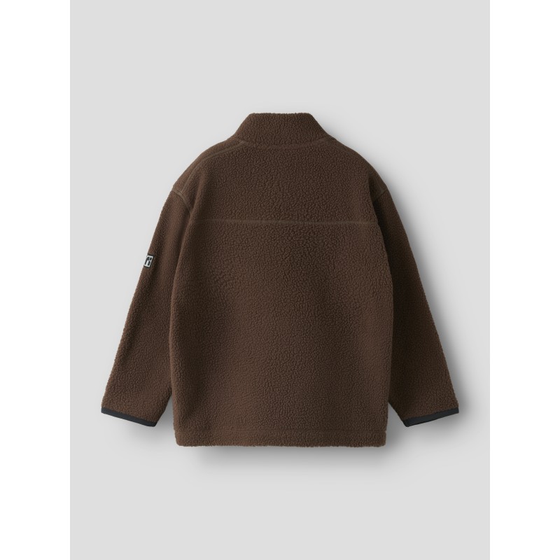 NAME IT Mini Bulin L/S Teddy Cardigan - Shopping Bag /Brun