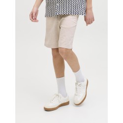 JACK & JONES Junior Jaiden Hybrid Hør Jogger Shorts - Moonbeam
