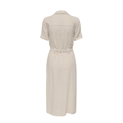 ONLY Siesta kortærmet hør kjole - Moonbeam