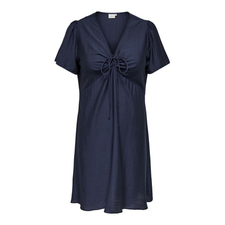 ONLY CARMAKOMA Cecilia kortærmet kjole - Navy Blazer