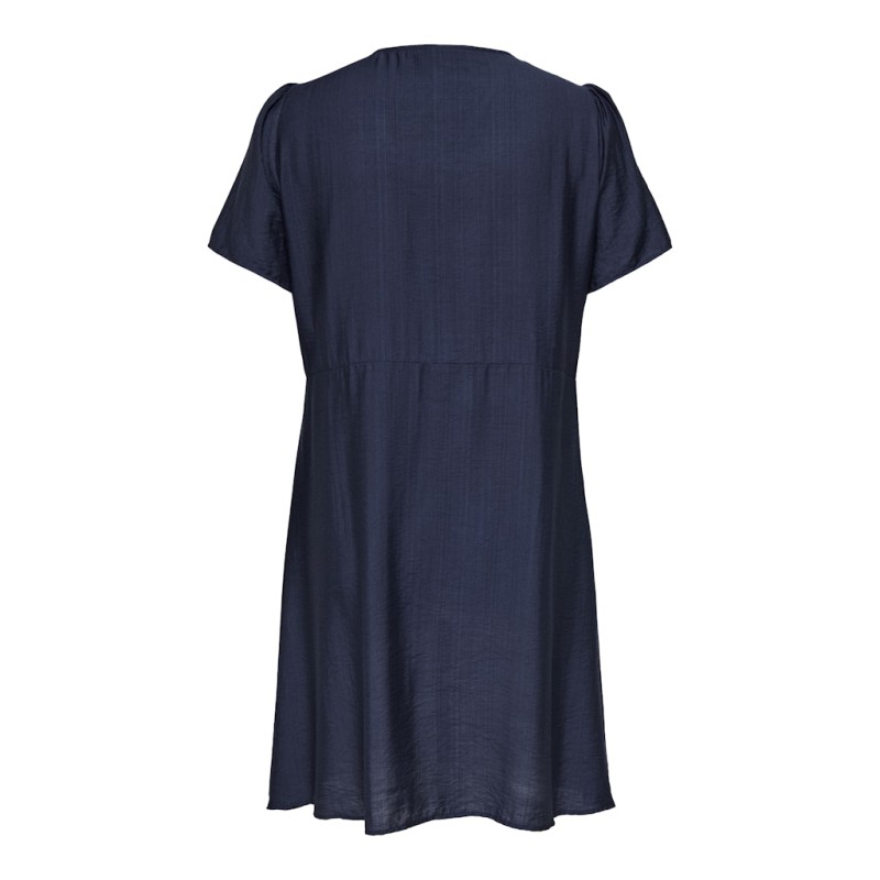 ONLY CARMAKOMA Cecilia kortærmet kjole - Navy Blazer