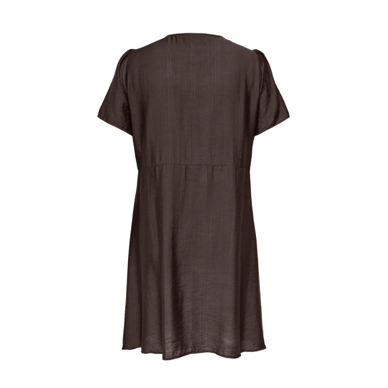 ONLY CARMAKOMA Cecilia kortærmet kjole - Chocolate Martini