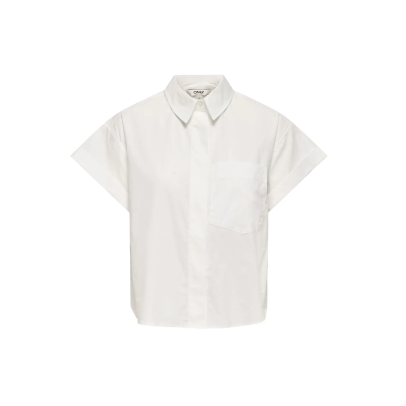 ONLY Keri Kortærmet Foldet Skjorte - Bright White