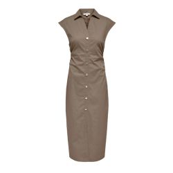 ONLY Babe-Zora kortærmet Midi kjole - Walnut