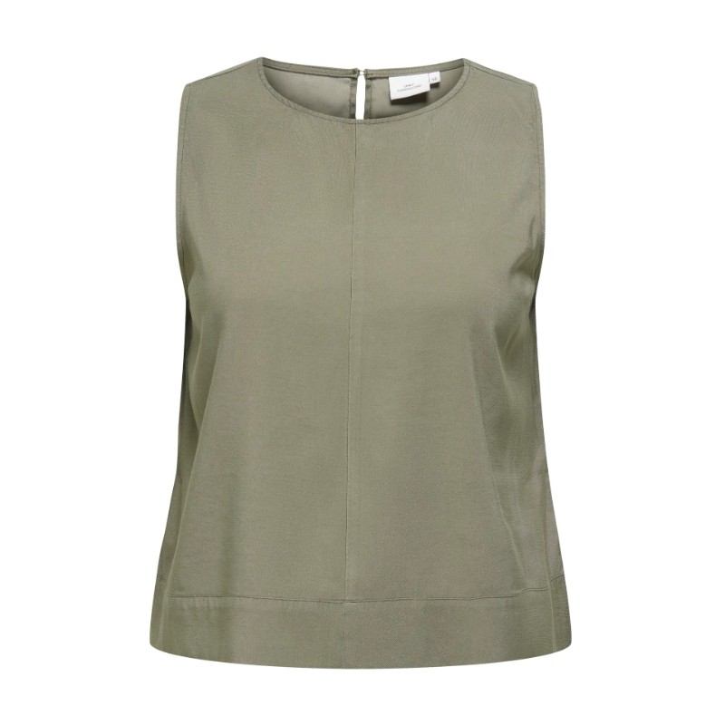 ONLY CARMAKOMA Doris kortærmet top - Smokey Olive