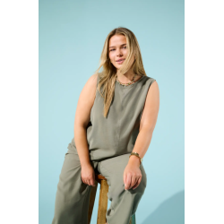 ONLY CARMAKOMA Doris kortærmet top - Smokey Olive