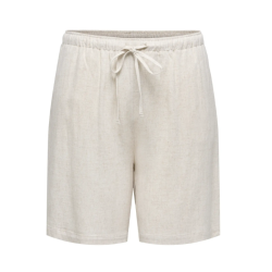 ONLY CARMAKOMA Siesta hør shorts - Moonbeam