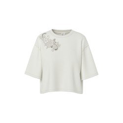 HYPEDROP Fatima kortærmet t-shirt - Cloud Dancer