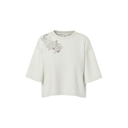 HYPEDROP Fatima kortærmet t-shirt - Cloud Dancer