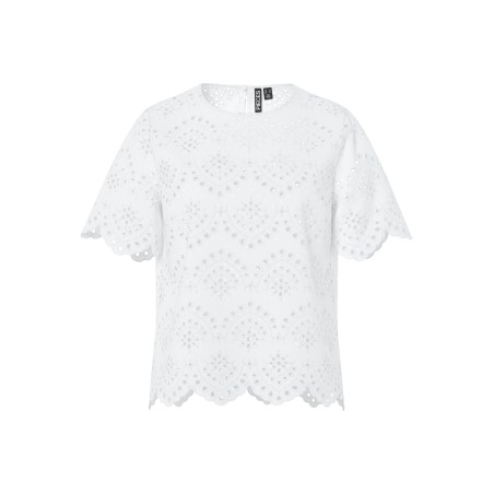 PIECES Vilde kortærmet blonde t-short - Bright white