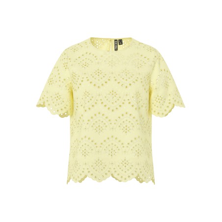 PIECES Vilde kortærmet blonde t-short - French vanilla