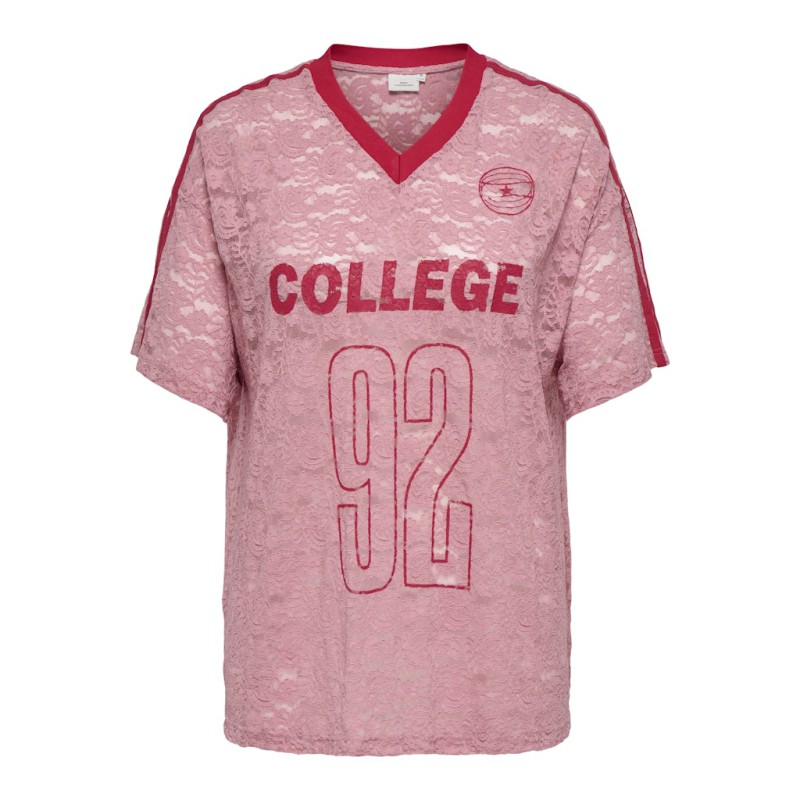 ONLY CARMAKOMA Kia kortærmet blonde t-shirt - Romance Rose