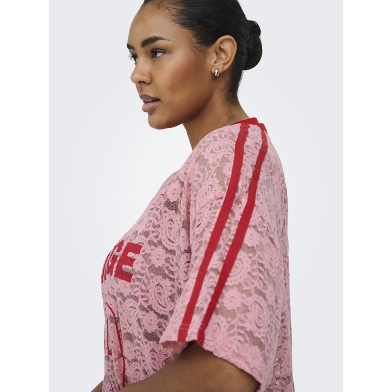 ONLY CARMAKOMA Kia kortærmet blonde t-shirt - Romance Rose