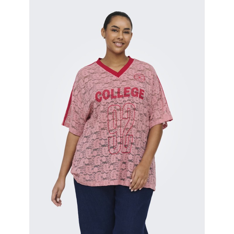 ONLY CARMAKOMA Kia kortærmet blonde t-shirt - Romance Rose