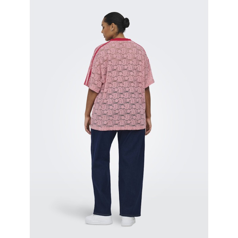 ONLY CARMAKOMA Kia kortærmet blonde t-shirt - Romance Rose