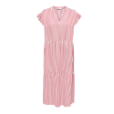 ONLY Bari Stribet kortærmet Midi kjole - Romance Rose