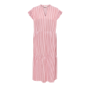 ONLY Bari Stribet kortærmet Midi kjole - Romance Rose