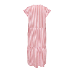 ONLY Bari Stribet kortærmet Midi kjole - Romance Rose