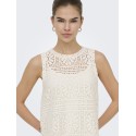 ONLY Lian Kortærmet blonde croptop - Birch