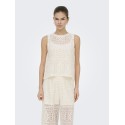 ONLY Lian Kortærmet blonde croptop - Birch