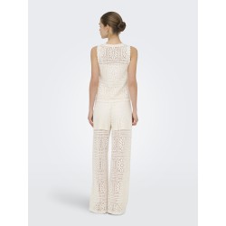 ONLY Lian Kortærmet blonde croptop - Birch