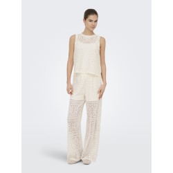 ONLY Lian Kortærmet blonde croptop - Birch