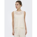 ONLY Lian Kortærmet blonde croptop - Birch