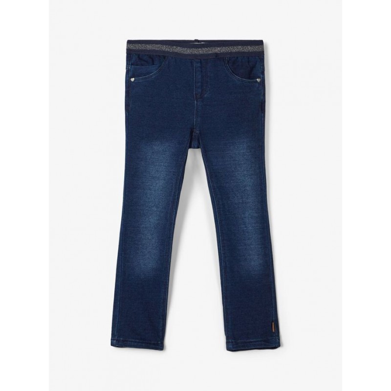 NAME IT Baby/Mini Salli Sweat Leggings - Dark Blue Denim