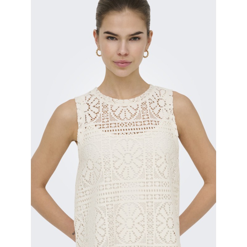ONLY Lian Kortærmet blonde croptop - Shopping Bag