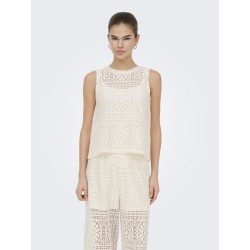 ONLY Lian Kortærmet blonde croptop - Shopping Bag